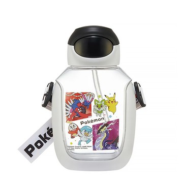 Skater 透明吸管水壺 胖胖瓶 530ml  寶可夢 透明色  1個