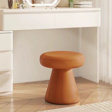 公司貨 最優價 免運 開立發票 沙發 實木沙發 真皮沙發 輕奢化妝凳臥室梳妝凳子網紅矮凳圓凳家用梳妝臺椅子美甲皮面坐墩