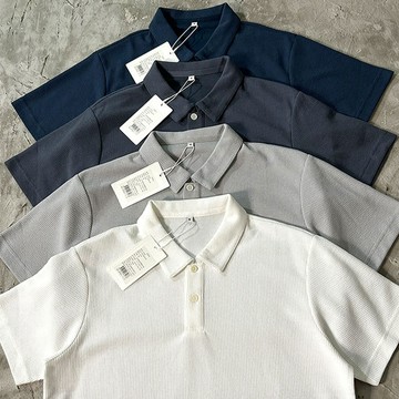🔥免運 台灣現貨🔥男生POLO 短袖上衣 Polo衫男 素色POLO 基礎款短袖 韓系翻領上衣男 馬球T恤 保羅衫T恤