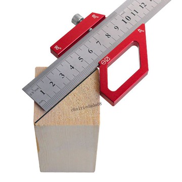 臺彎發貨 實用工具​ 多功能畫線尺-鋼尺定位塊 木工多角度劃線尺 測量佈局DIY工具