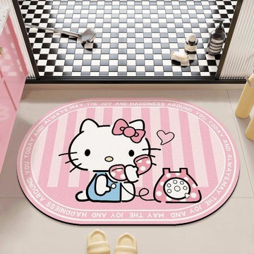 🌸臺灣出貨🎉helloKitty,衛生間硅藻泥吸水速乾地墊浴室防滑地毯廁所門口腳墊