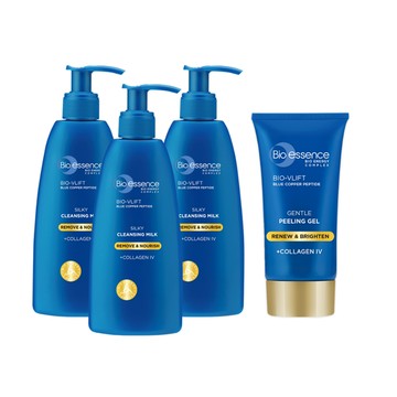 【Bio-essence 碧歐斯】V逆齡藍銅胜肽深層卸妝乳200mlx3 +V逆齡深層去角質凝膠60g