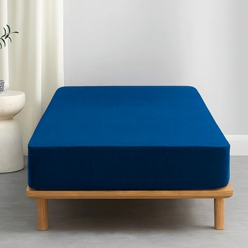 J-bedtime 床寢時光 吸濕排汗透氣鳥眼100%防水床包保潔墊  單人  深藍色