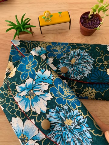 文青風優質萬用紅包袋 花開富貴 閃耀藍 蛇年 禮物 收納 濕紙巾