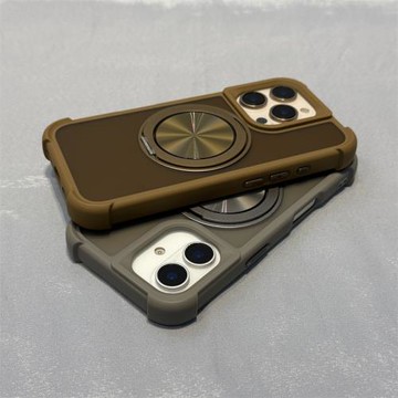 四角氣囊防摔360旋轉磁吸支架17適用iPhone16promax蘋果15磨砂透明高級感14簡約13磁吸充電12男女16Plus全包