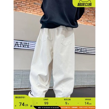 男童秋冬季韓范寬松燈芯絨休閑褲2025新款兒童男孩加厚一體絨褲子