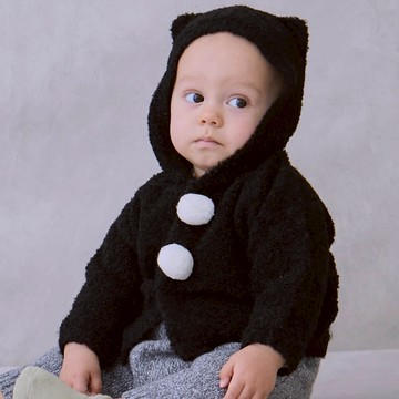 petit main 品牌旗艦店 貓耳針織開襟衫(嬰兒尺寸) 【日本直接出貨】