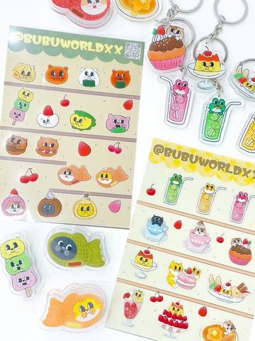 【Bubuworld甜點系列】透明手帳貼紙 貓咪貼紙