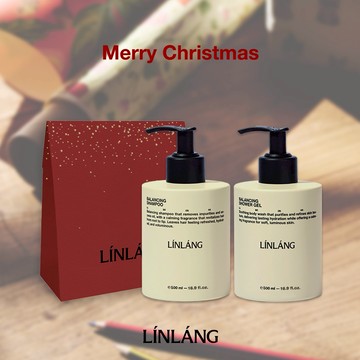 [快速出貨]【LINLANG】聖誕節禮物❤️淨謐洗沐平衡組贈品牌節慶禮袋｜豐盈淨化洗髮露、馥活平衡沐浴露500ML