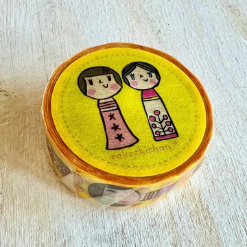 Kokeshi醬 紙膠帶 黃色款