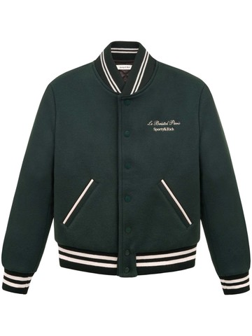 Sporty & Rich - Faubourg wool varsity jacket - women - Nylon - M - Green