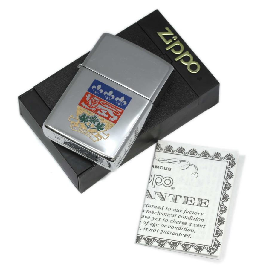 絶版 ヴィンテージ Zippo ジッポー 中古 1995年製造カナダ製造 州の紋章シリーズ QUEBEC ケベック州 鏡面 レギュラー [N]未使用・新品