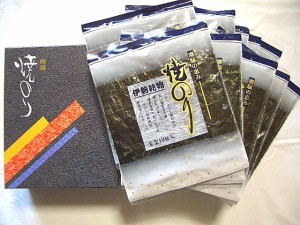 贈られて嬉しい！伊勢乾物の贈答用高級海苔１０帖箱-送料無料