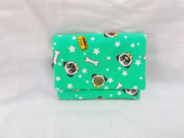 多層次零錢包-綠底巴哥犬