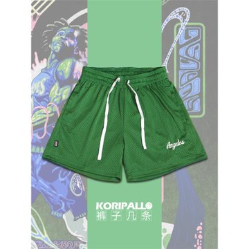 美式3分小短褲男不過膝運動籃球訓練褲刺繡雙層網眼透氣速干街頭