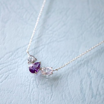 [商品] SV925 多色寶石項鍊 -堇-