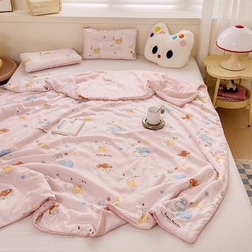 100%萊賽爾涼感被 植物纖維 整張棉填充  大(200 x 150cm)  瞌睡兔兔熊