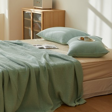 maatila 柔和莫代爾華夫格單層被  150 x 200公分  灰薄荷色