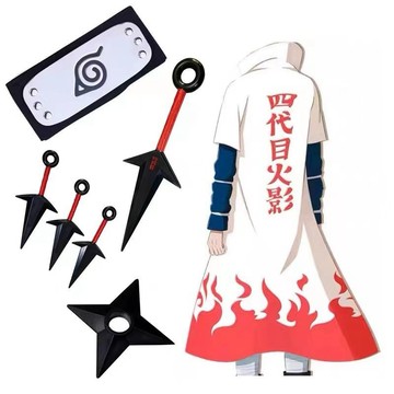 🔥臺灣出貨🔥COS服火影忍者四代目火影披風波風水門COS服火影忍者苦無全套三角飛鏢4代