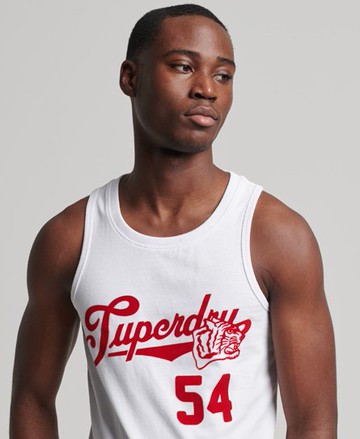 Superdry Men's Men's Vintage Script Style Collegiate Vest White / Brilliant White - Size: XL
