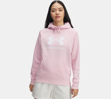 [UA]女 Rival Fleece Big Logo 長袖帽T-人氣新品