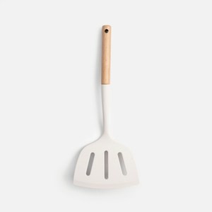 木柄矽膠寬面煎鏟