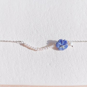 【花語系列】藍色紫蘿蘭耳環 • Truth //925純銀