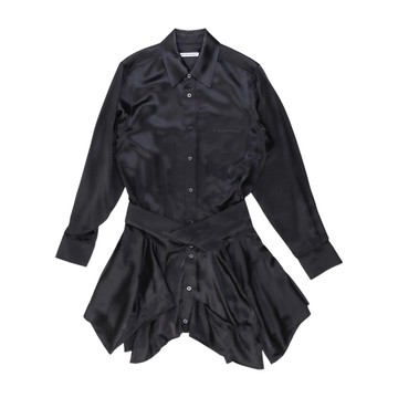 alexanderwang 黑色真絲雙層襯衫裙