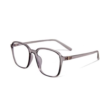 維也納的淨恬涓流│玩色復古透視感冰晶紫TR90輕量幾何方框UV400濾藍光眼鏡 透視感冰晶紫