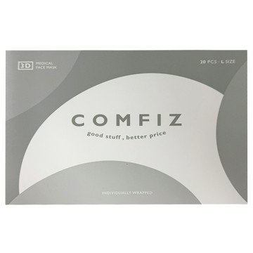 COMFIZ 康菲 3D醫療口罩 L  20片  1盒  雪狐銀色