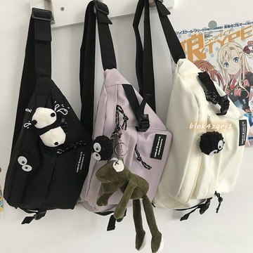の包包裡✨韓國ins風潮牌日係大容量學生機能斜挎胸包男女街頭騎行百搭包包
