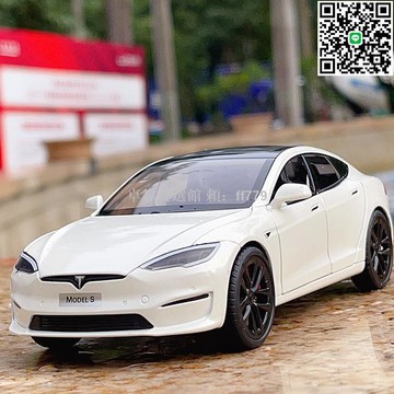 【卓越優選館】特斯拉汽車模型 1:24合金仿真車模 聲光回力玩具車 男童生日禮物 兒童節禮品 收藏擺飾