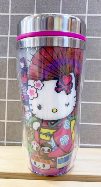 【震撼精品百貨】凱蒂貓_Hello Kitty~日本SANRIO三麗鷗 KITTY不鏽鋼保溫杯-和風#06750