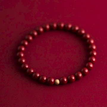 硃砂14K包金手鍊 6mm