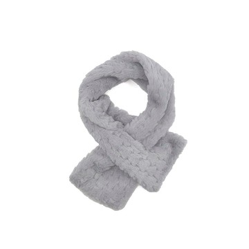 HONOR溫柔感波浪壓紋柔暖圍脖-灰