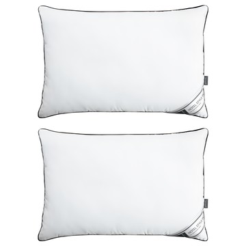 Tamsaa 超細纖維黑框拉鍊型枕芯 60 x 40cm 2個  白色 + 黑色