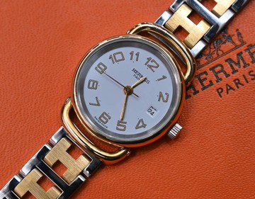 絕版古董錶 Hermes Pullman 中古二手男女裝金屬錶帶手錶 腕錶