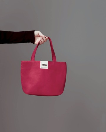 簡約素色 帆布/ 手提袋 / 便當袋 / 桃紅