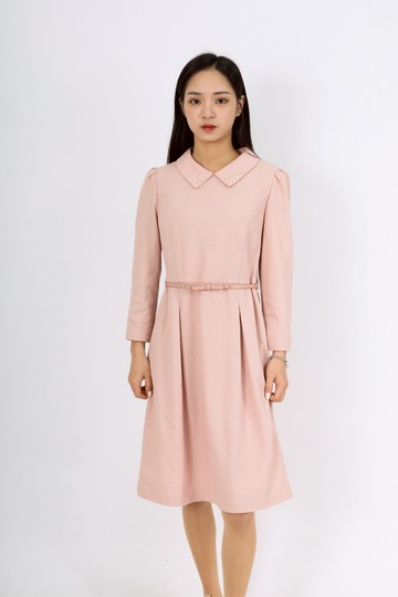 (XS（含）以下) perng yuh秋冬珍珠粉色洋裝