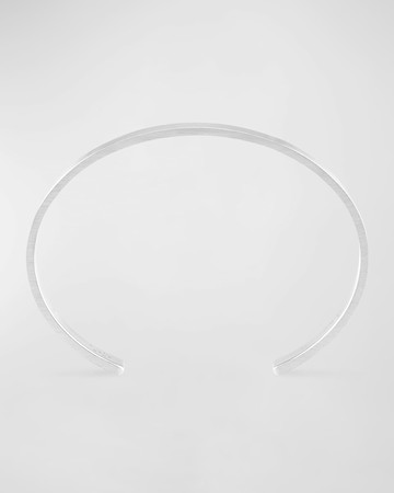 Men's Brushed Sterling Silver Ribbon Cuff Bracelet