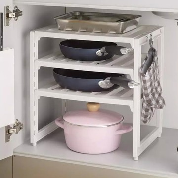 日本珍珠金屬 日本製下水槽三層收納架-深度30cm