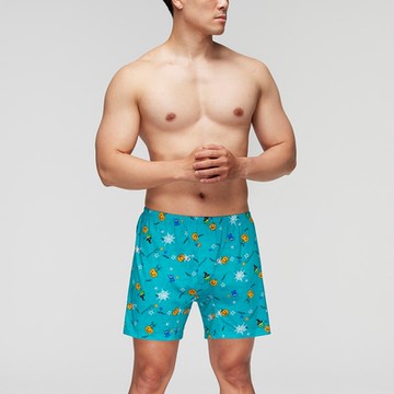 DADADO-HAPPY HALLOWEEN 4L印花四角男內褲(土耳其藍) 天然絲光棉-吸濕排汗-GHQ341TB