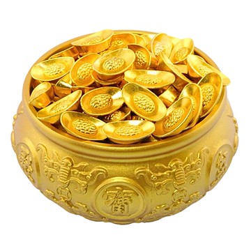 財富滿滿聚寶盆 (招財/白水晶/補財庫/招財/擋煞/風水擺件/旺財位/元寶)