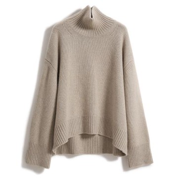 【ZZY0141016342VG】笈簡笈奢高克重純羊絨 經典高領廓形毛衣王