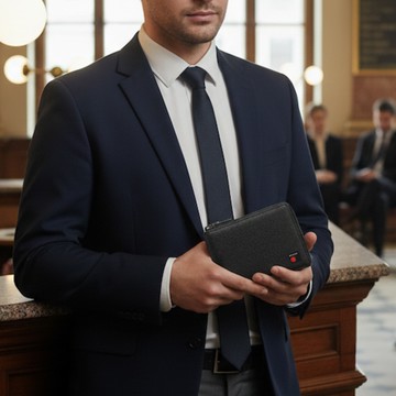 Knirps 德國紅點T.Series RFID U型拉鍊零錢包8卡短夾-十字紋黑