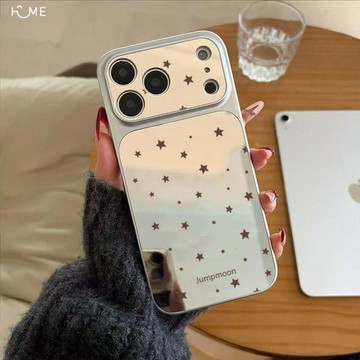 滿屏星星適用蘋果17手機殼iPhone16promax鏡面15大視窗14/13/12女