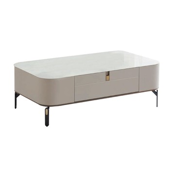 文創集 伯特4.3尺二抽玻璃大茶几-130x70x43cm免組