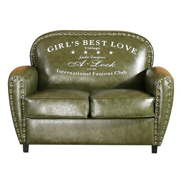 復古單人小戶型沙發雙人酒吧咖啡廳卡座三人服裝店臥室座椅皮布【0113103DD】