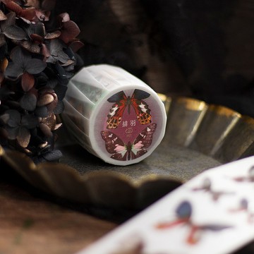 緋羽 - 復古蝶 - 5cm 霧面PET膠帶