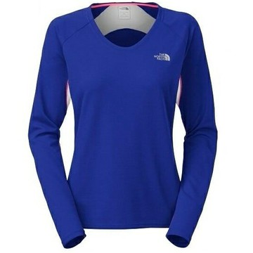 [ THE NORTH FACE ] 女 FLASHDRY 抗UV長袖快排衣 藍/白 / 優惠價$1299 / A9MCK2B{S}